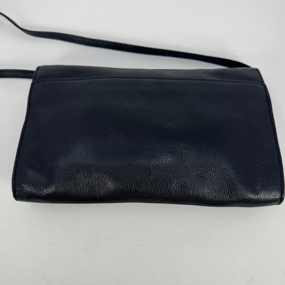 Michael Kors Black Leather Shoulder Bag Gold Hardware Clutch‎ Removable Strap